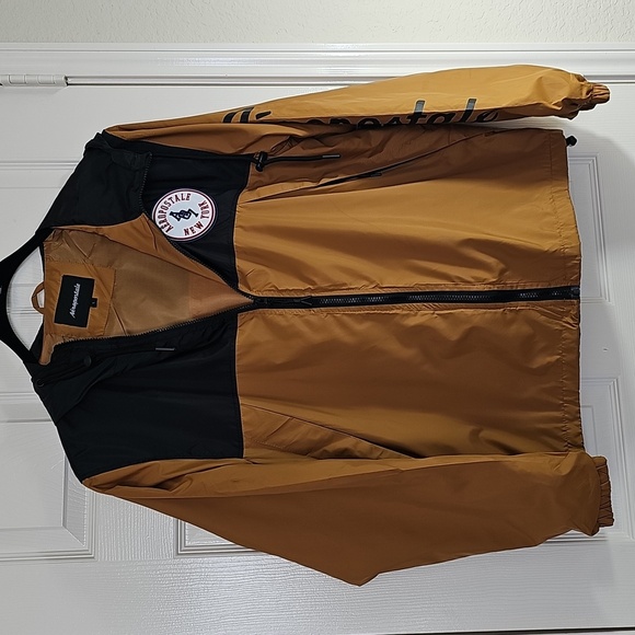 Aeropostale Other - NWT Aeropostale Men Zip Windbreaker Hoodie Drawstring Logo Gold Black Large